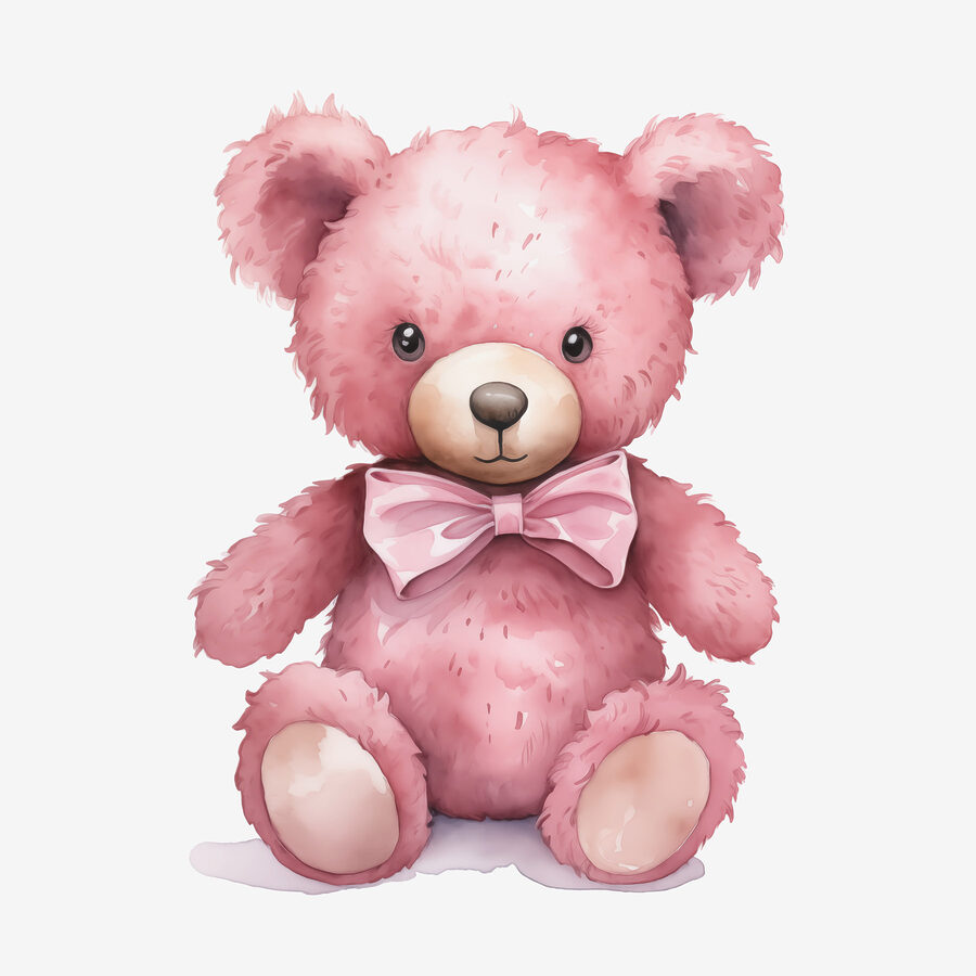 Rosa Teddybär mit Fliege Rosa Teddybär mit Fliege
