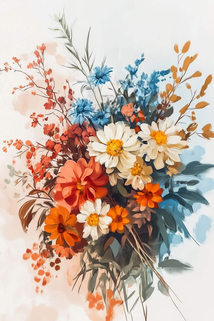 Gemälde von Blumen in einer Vase
