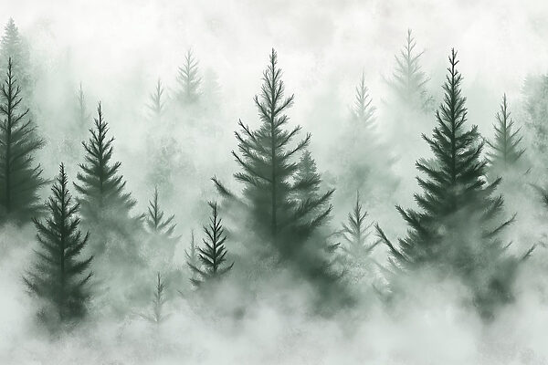 Gruppe von Bäumen im Nebel Gruppe von Bäumen im Nebel