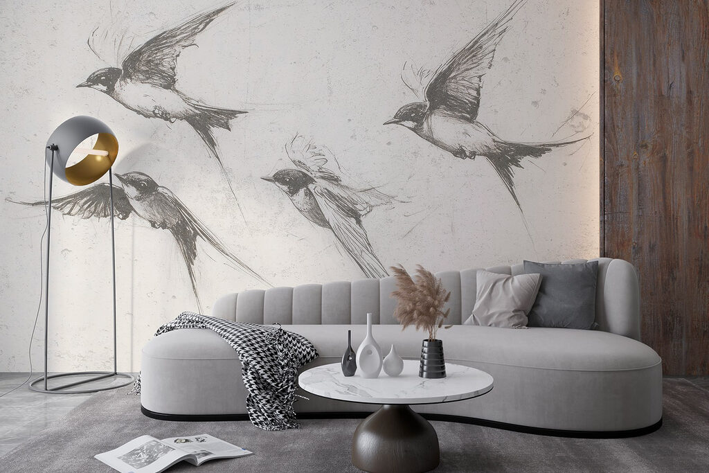 Group of birds flying