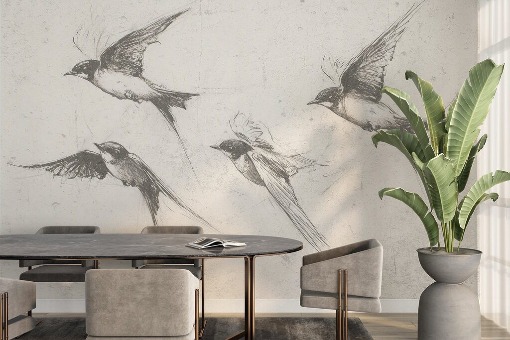 Group of birds flying