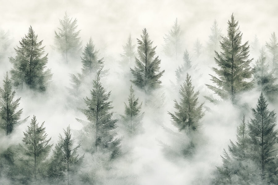 Baumgruppe mit Nebel