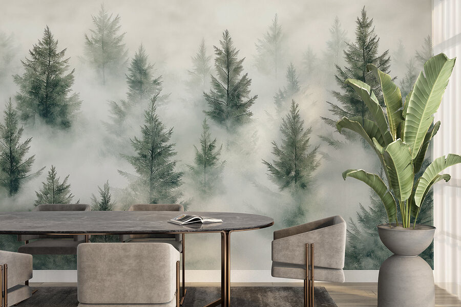Baumgruppe mit Nebel