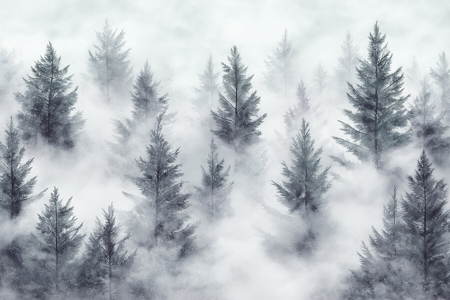 Baumgruppe im Nebel