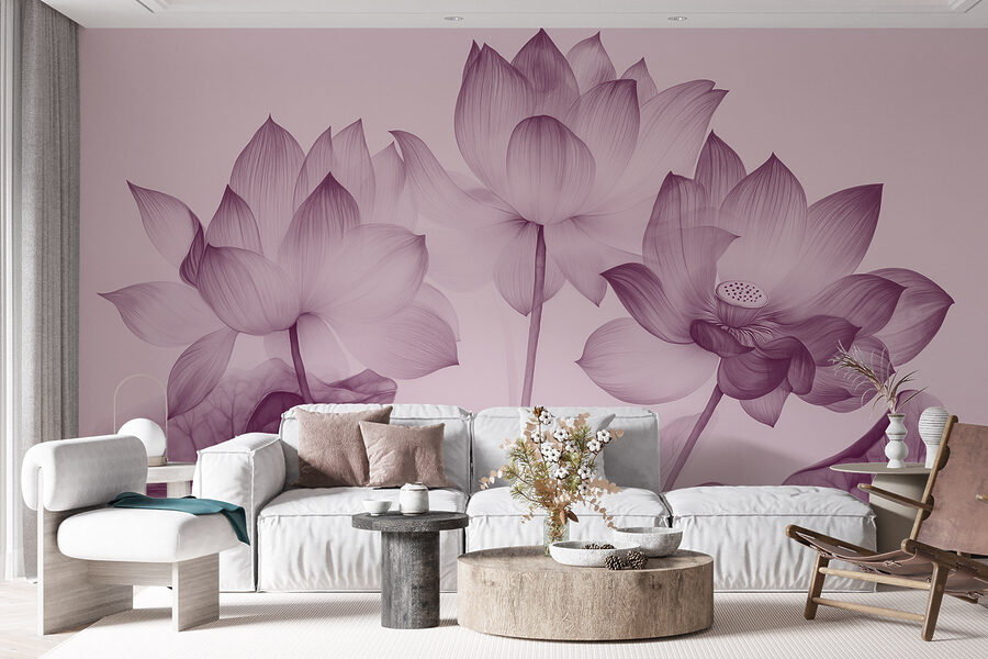 Gruppe von Blumen mit Blättern