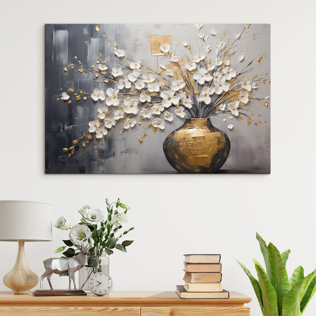Painting of flowers in a vase Painting of flowers in a vase