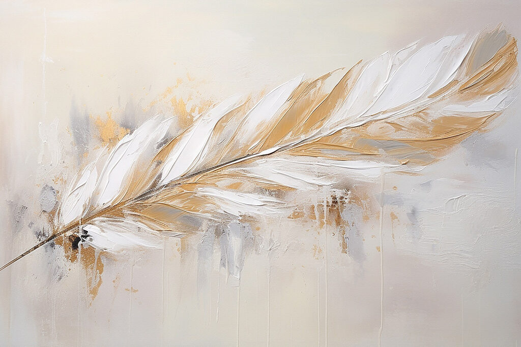 Delicate feather on a soft background