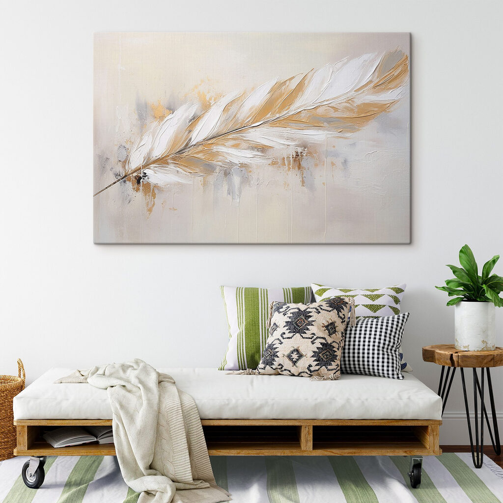 Delicate feather on a soft background