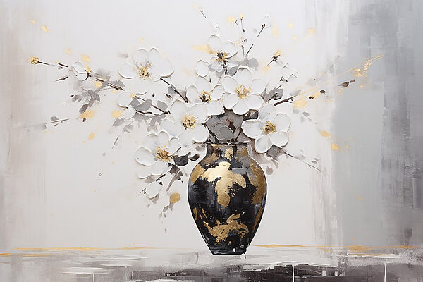 Gemälde von Blumen in einer Vase Gemälde von Blumen in einer Vase