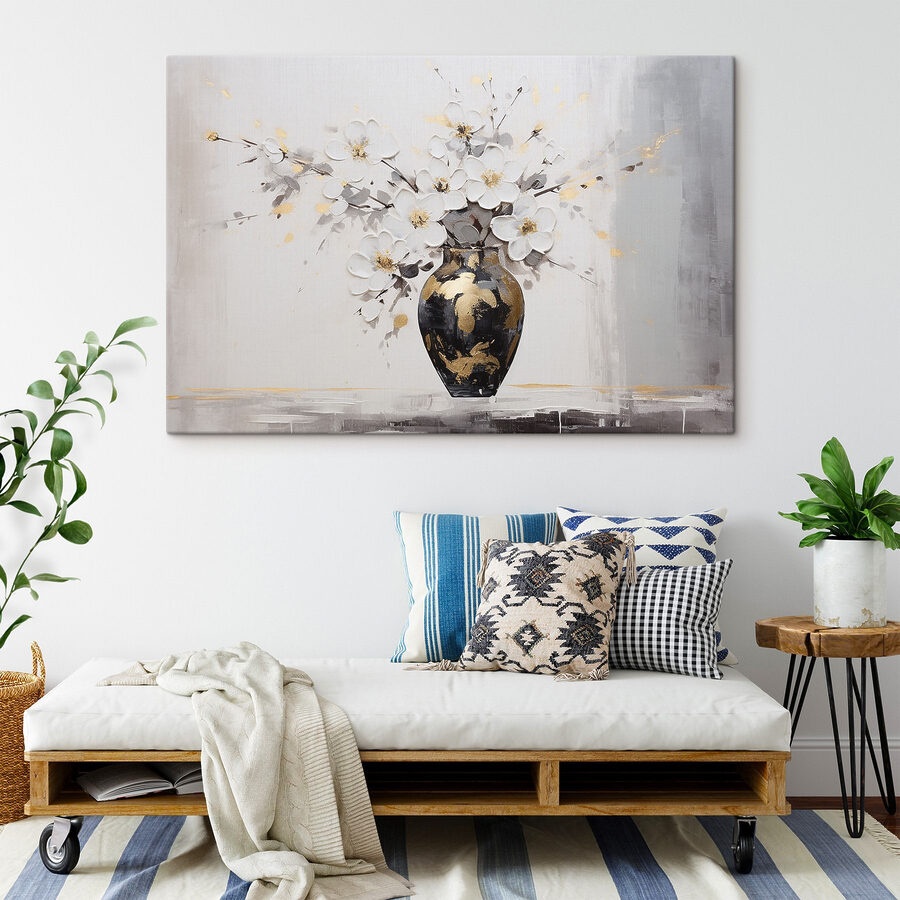 Gemälde von Blumen in einer Vase