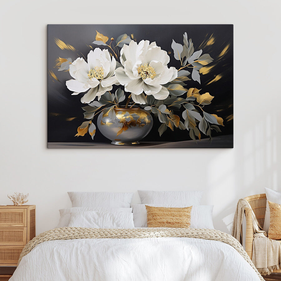 Gemälde von Blumen in einer Vase
