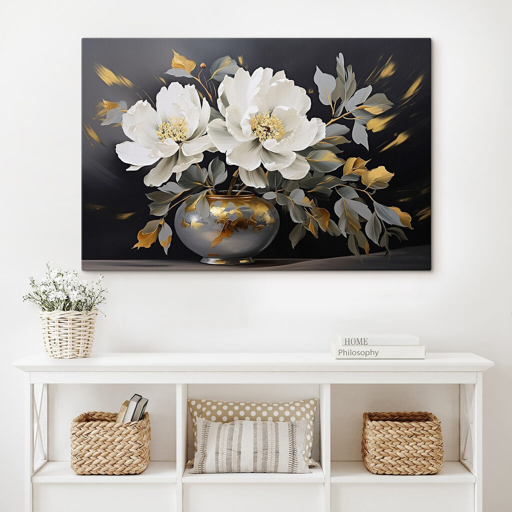 Painting of flowers in a vase