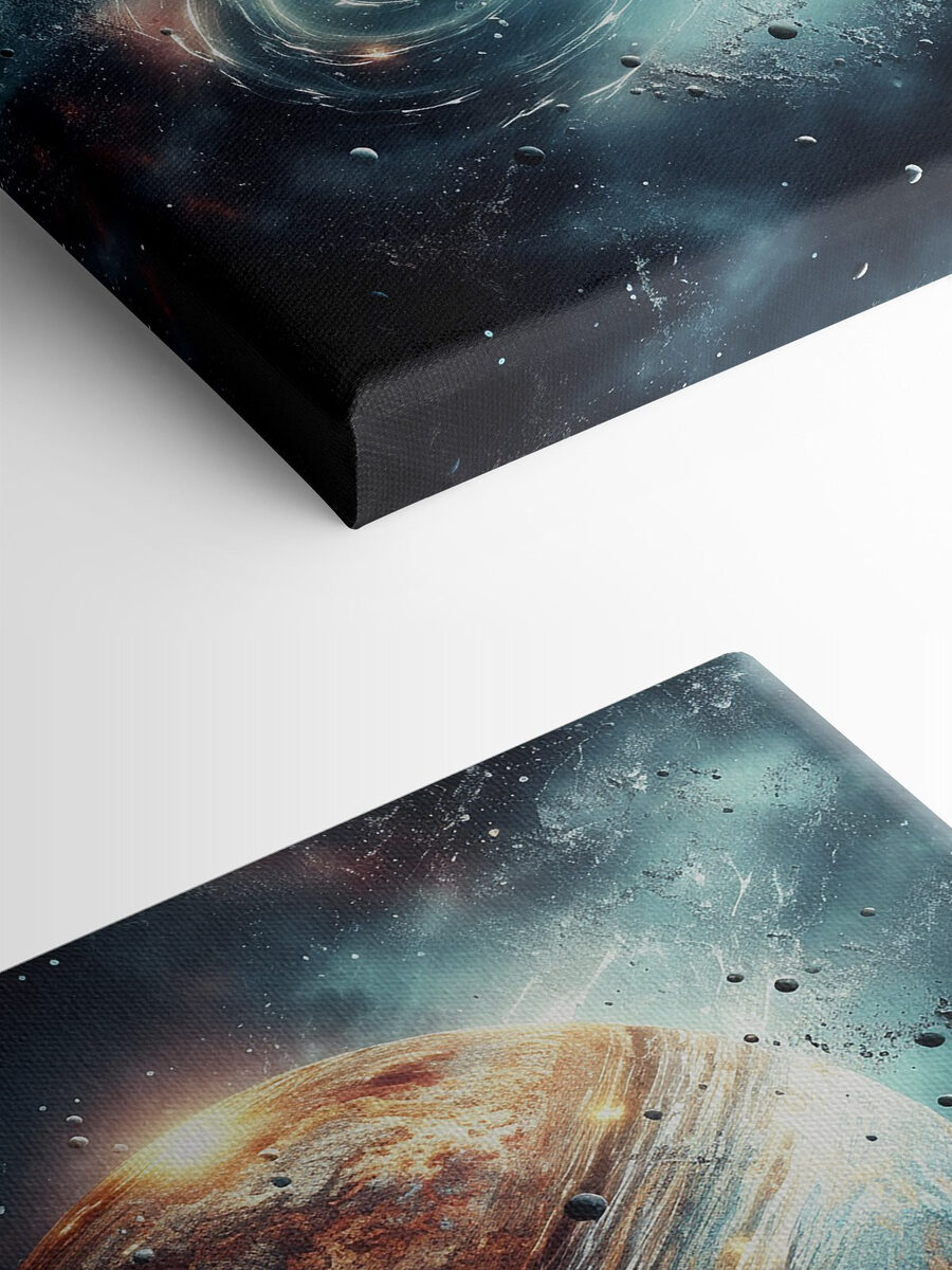 Planet im Weltraum mit Sternen und Planeten