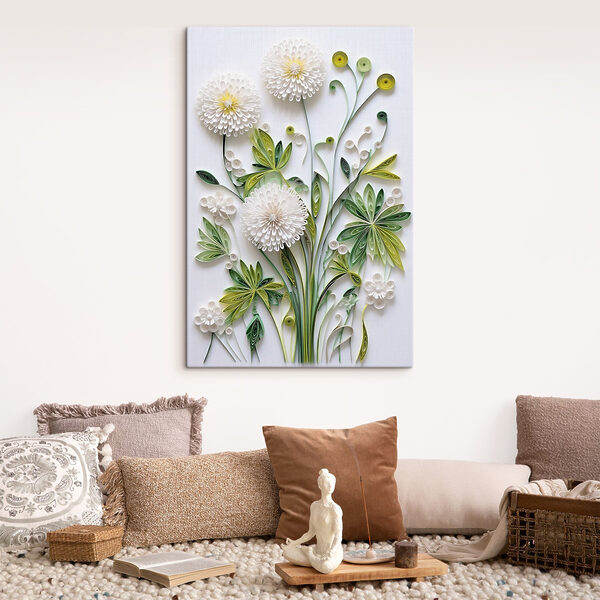 Papierblumen und Blätter Papierblumen und Blätter