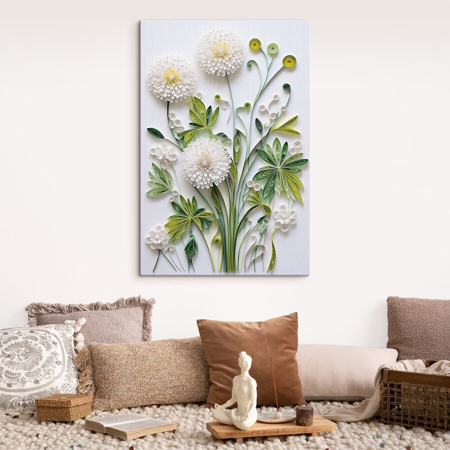 Papierblumen und Blätter Papierblumen und Blätter