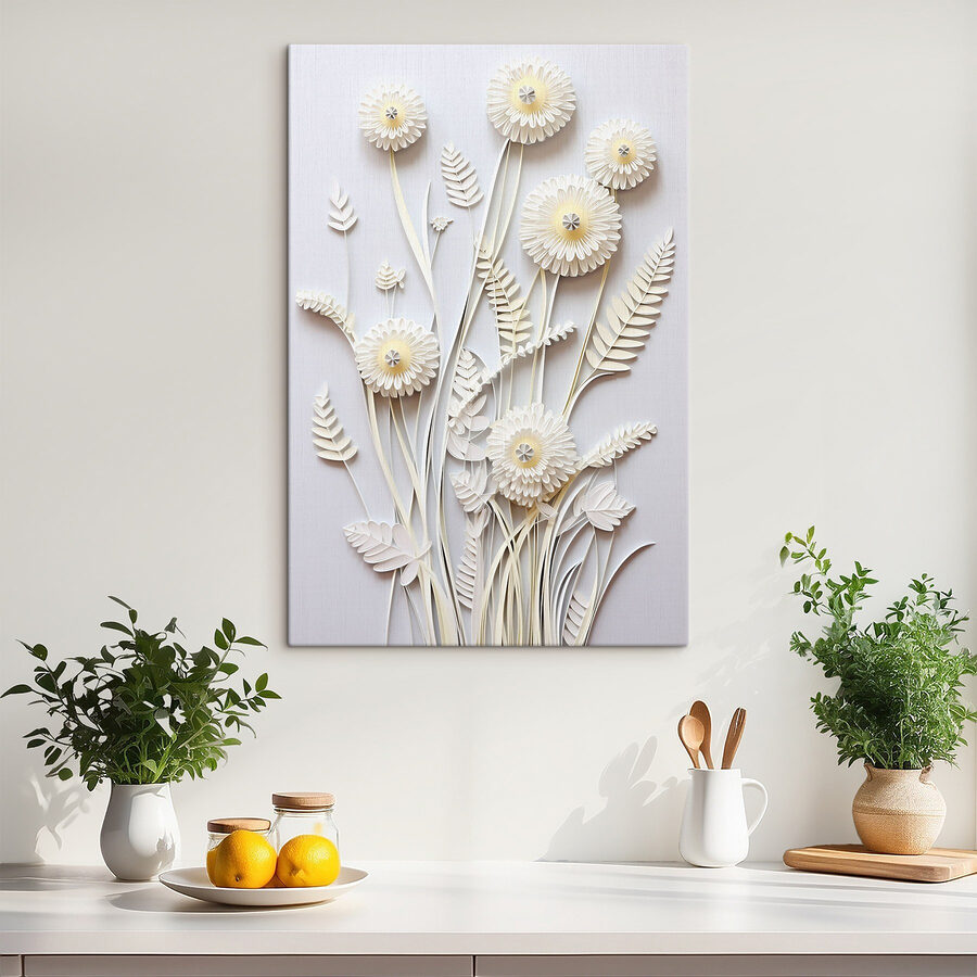 Weiße Papierblumen zum Ausschneiden