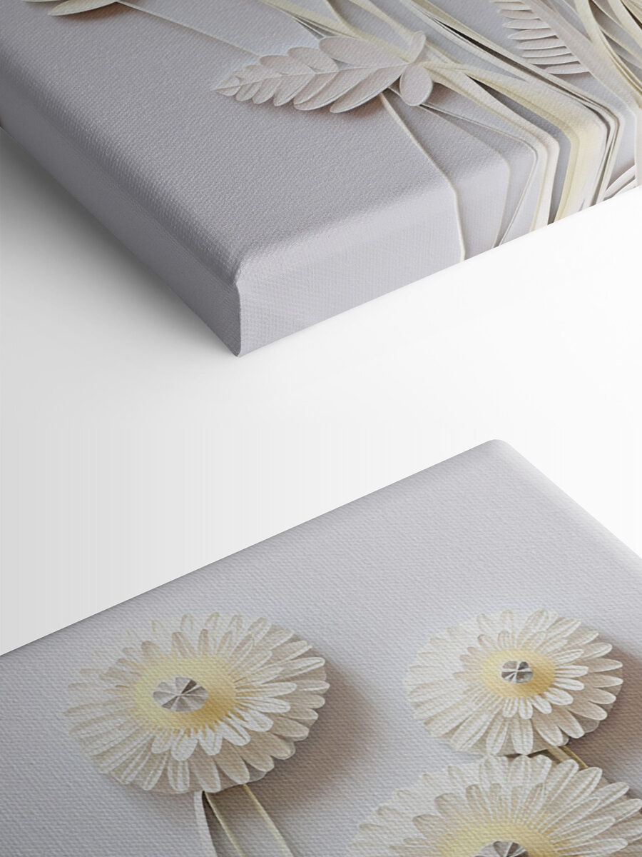 Weiße Papierblumen zum Ausschneiden