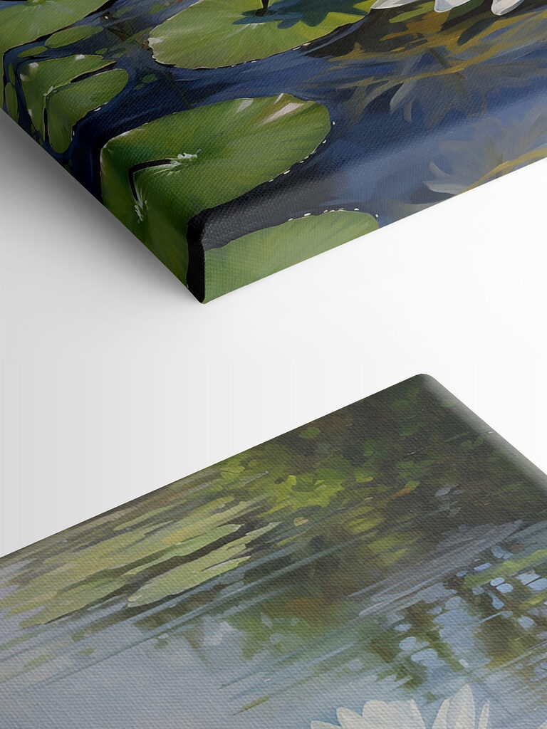 Group of white flowers in a pond Group of white flowers in a pond