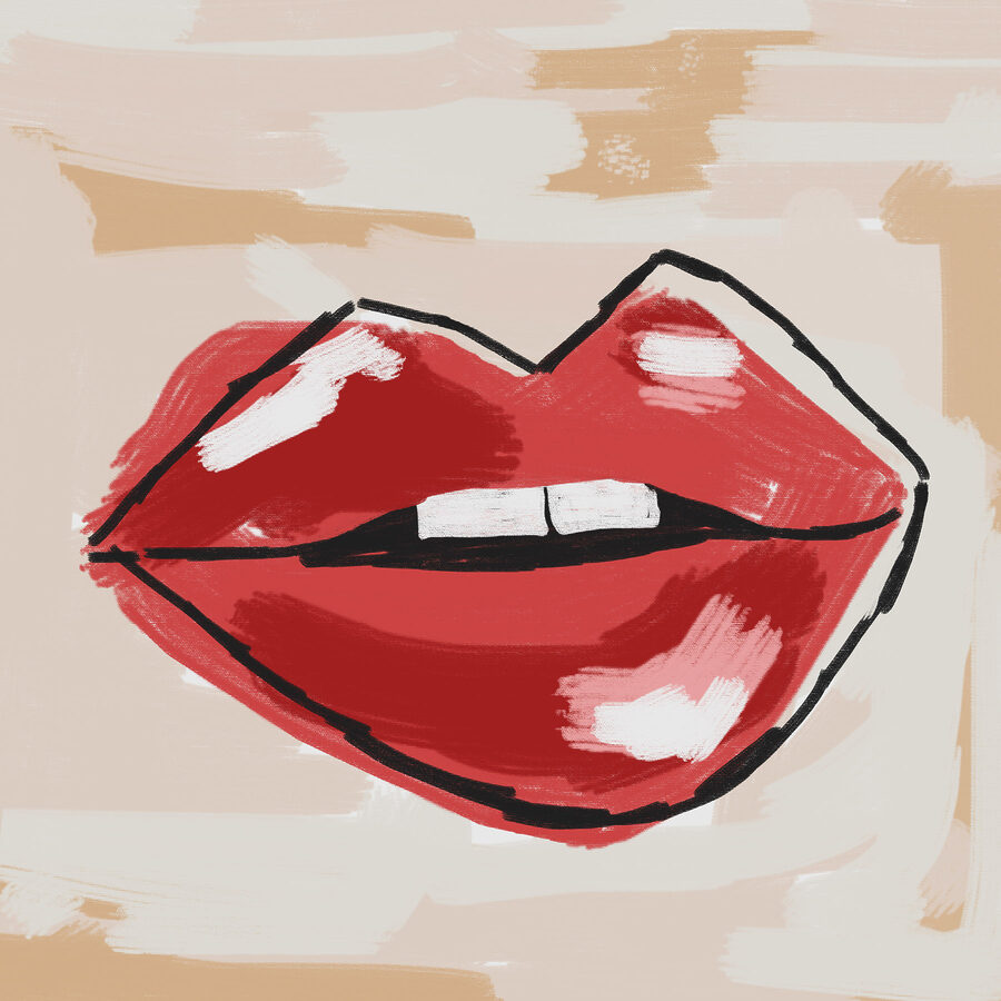 Zeichnung einer roten Lippe Zeichnung einer roten Lippe