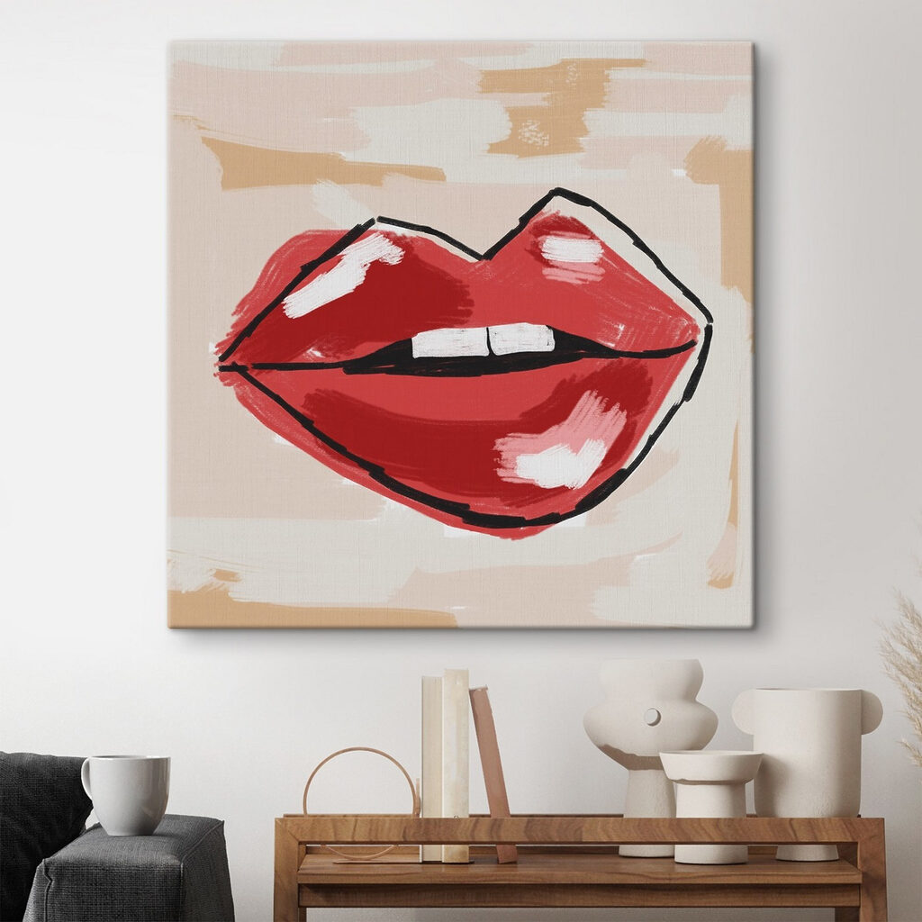 Drawing of a red lips Drawing of a red lips