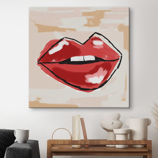 Zeichnung einer roten Lippe Zeichnung einer roten Lippe