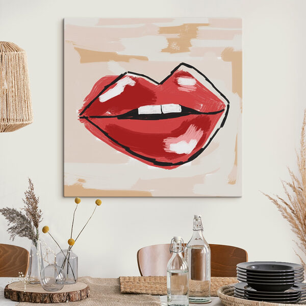 Zeichnung einer roten Lippe Zeichnung einer roten Lippe