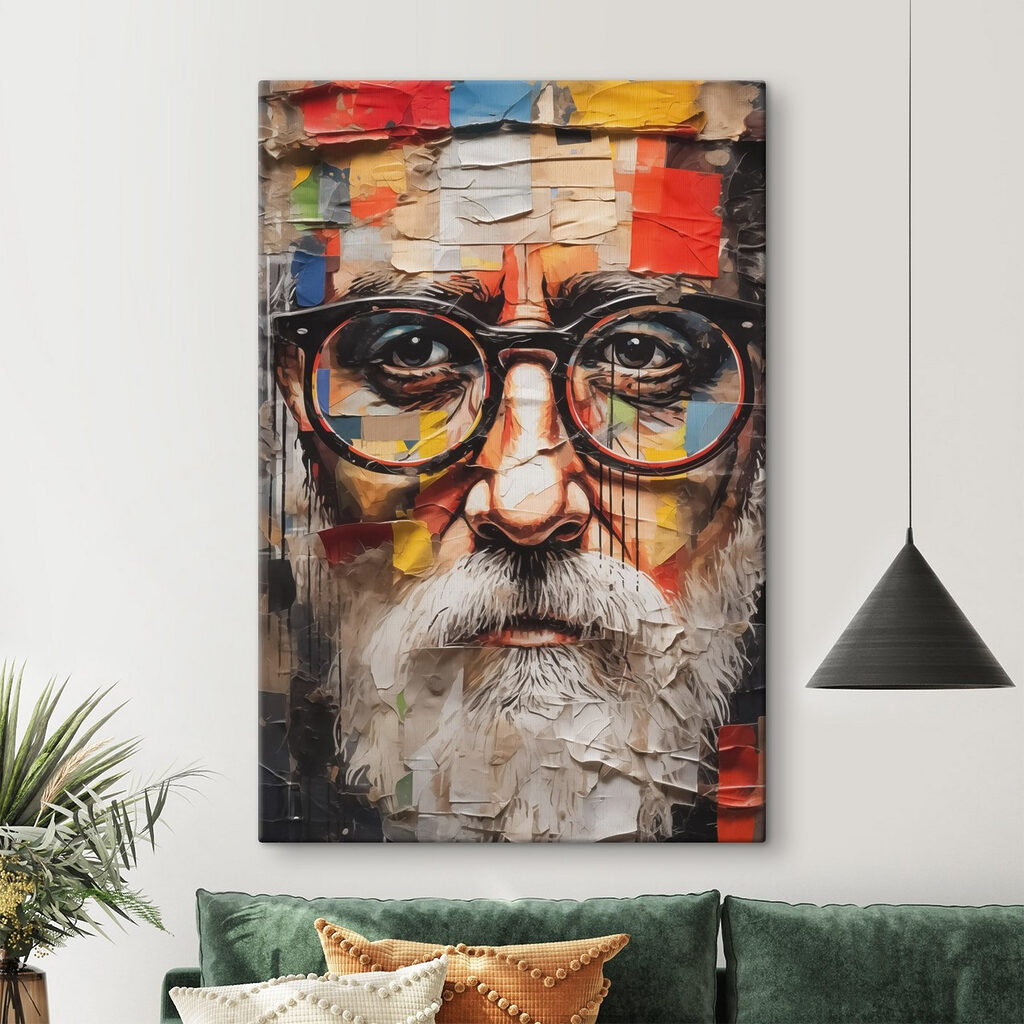 Poster of a man with glasses