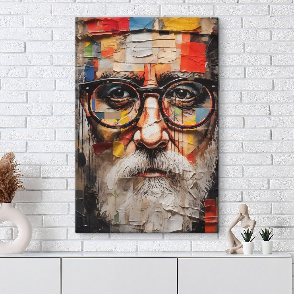 Poster of a man with glasses