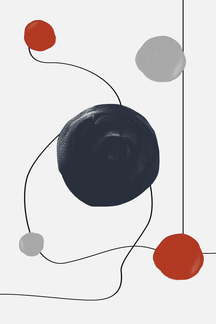 Schwarze und rote Kreise und Linien Schwarze und rote Kreise und Linien