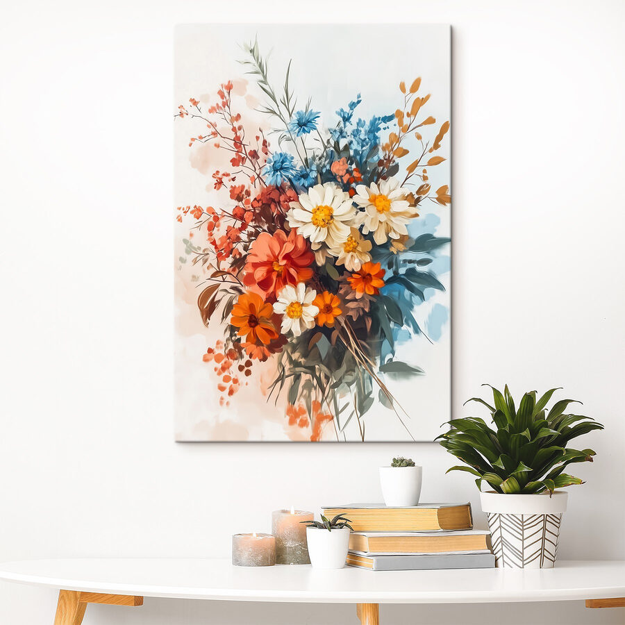 Gemälde von Blumen in einer Vase