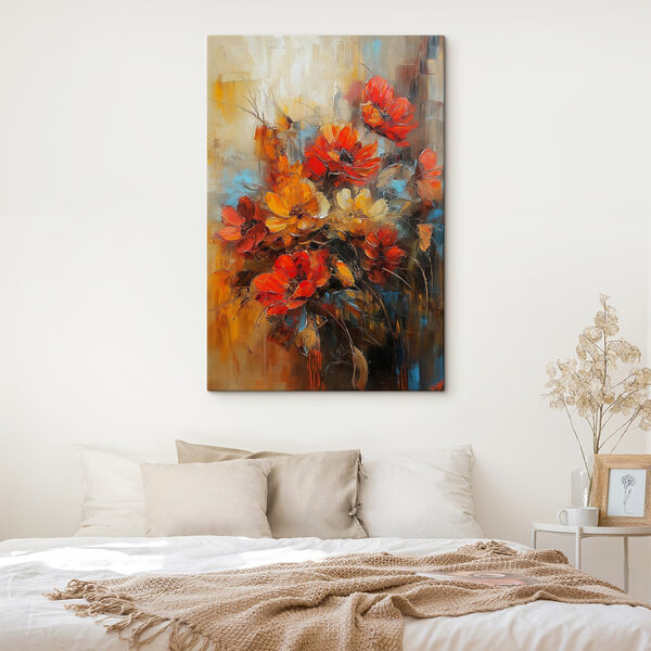 Gemälde von Blumen auf einer Leinwand Gemälde von Blumen auf einer Leinwand