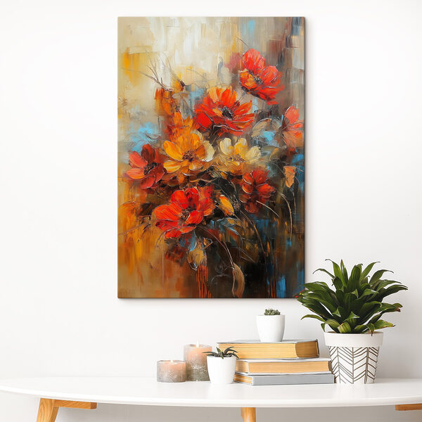 Gemälde von Blumen auf einer Leinwand Gemälde von Blumen auf einer Leinwand