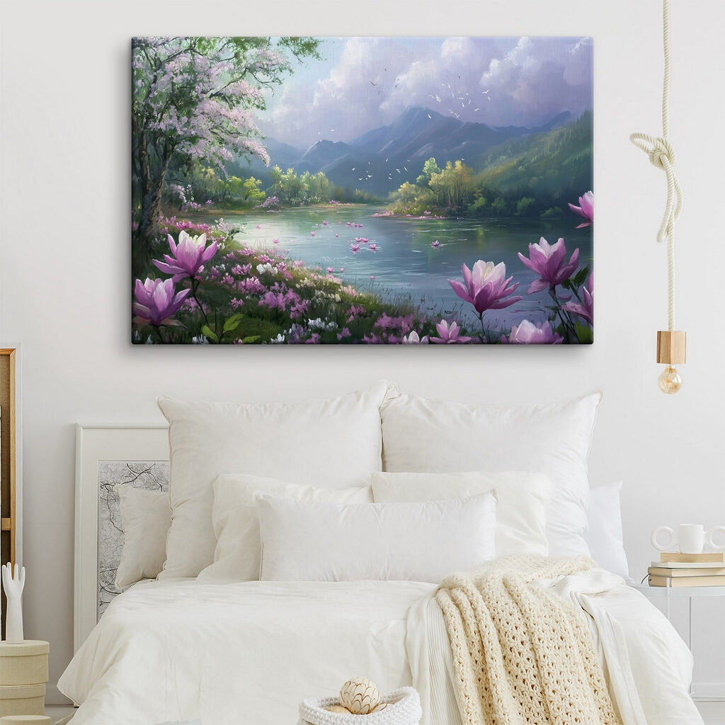 Fluss mit Blumen und Bergen im Hintergrund s41629pib150 1024x1024 - Fluss mit Blumen und Bergen im Hintergrund