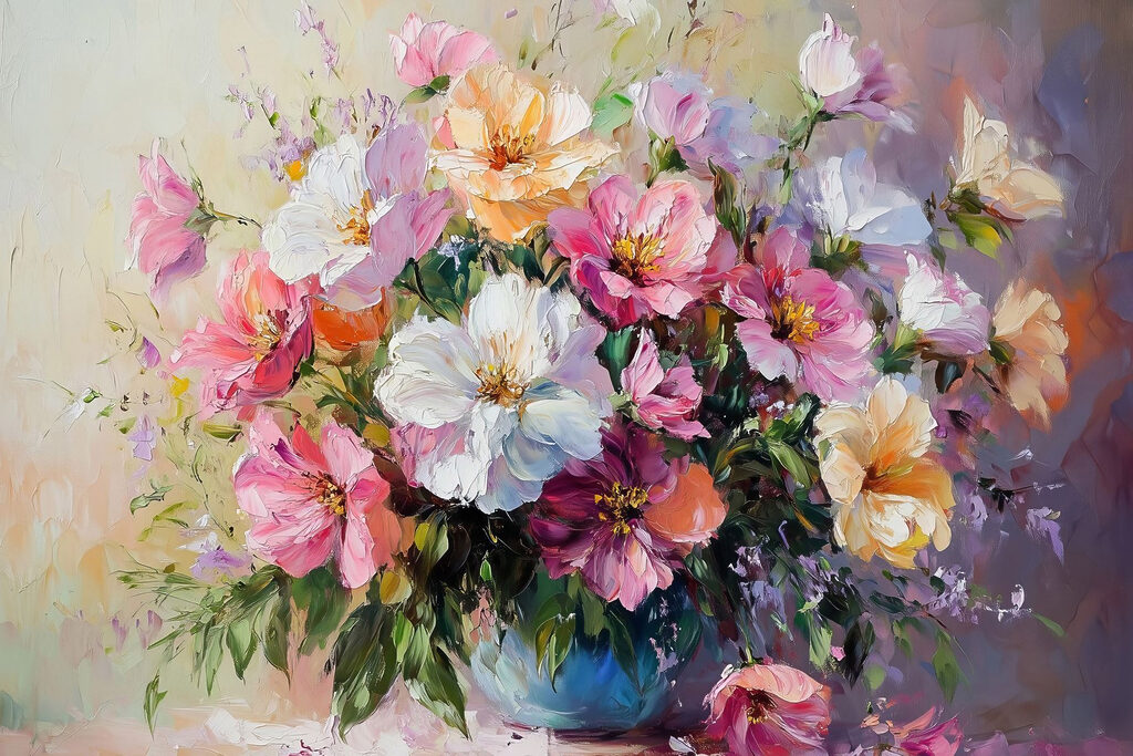 s41630p 1024x683 - Gemälde von Blumen in einer Vase