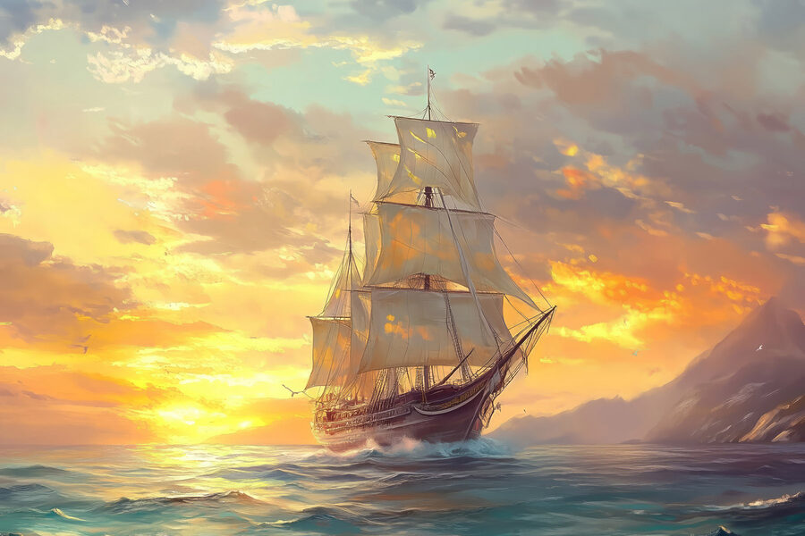 Schiff auf dem Ozean Schiff auf dem Ozean