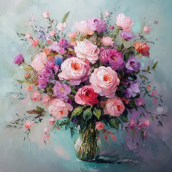 Gemälde von Blumen in einer Vase Gemälde von Blumen in einer Vase