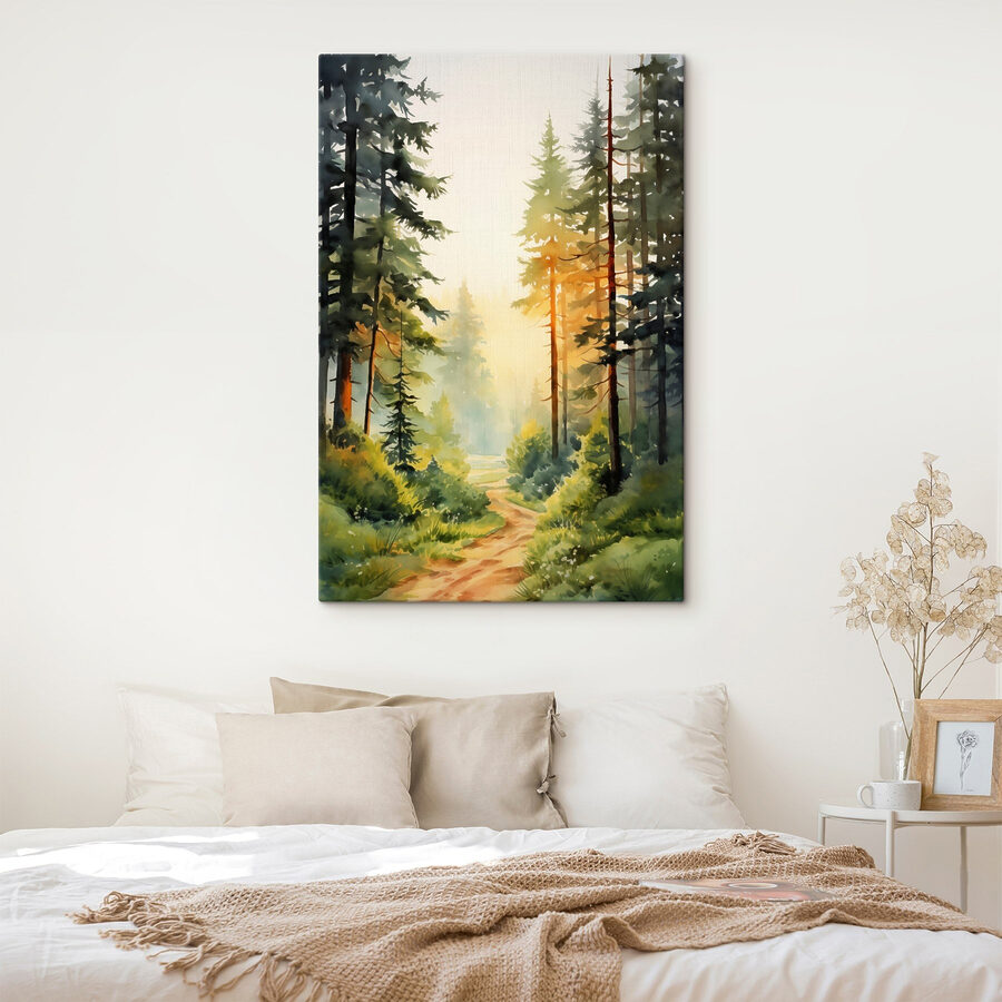 Aquarellmalerei eines Waldes