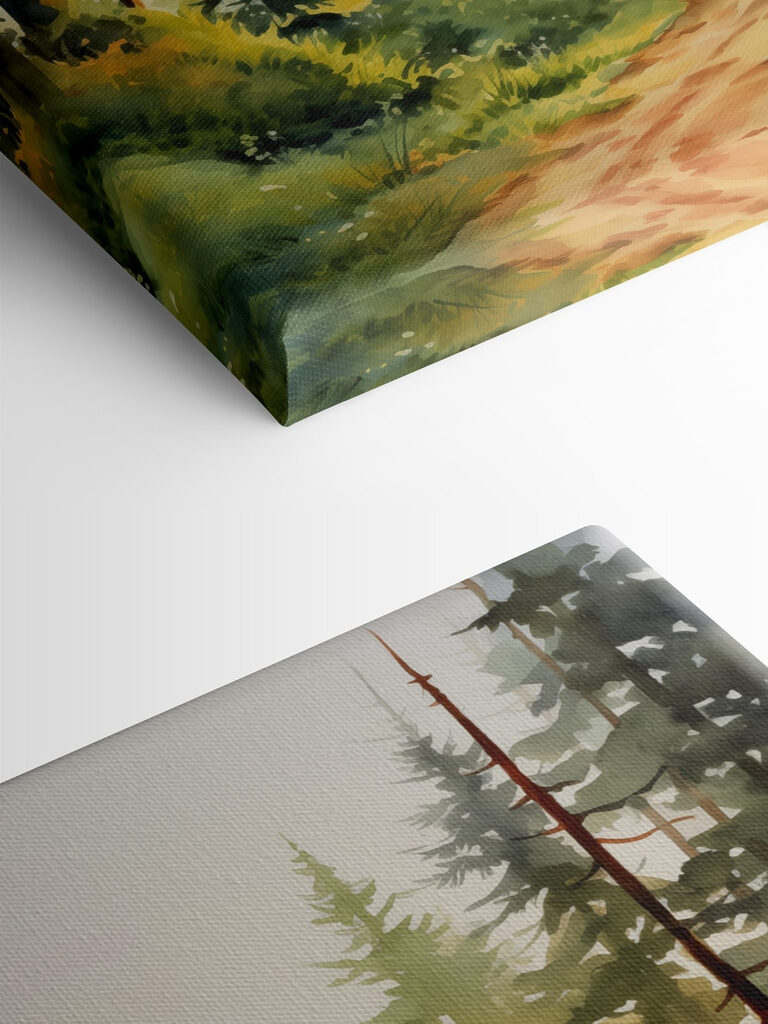 Watercolor painting of a forest