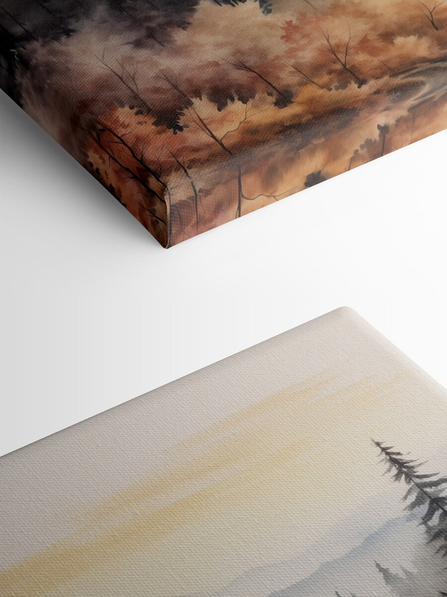 Landschaft eines Waldes mit Nebel