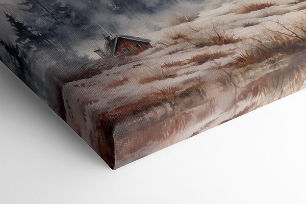 Landschaft mit Bäumen und Nebel Landschaft mit Bäumen und Nebel