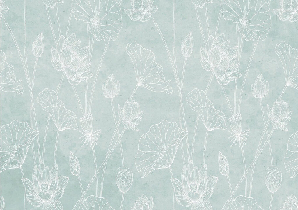 Pattern of flowers on a blue background
