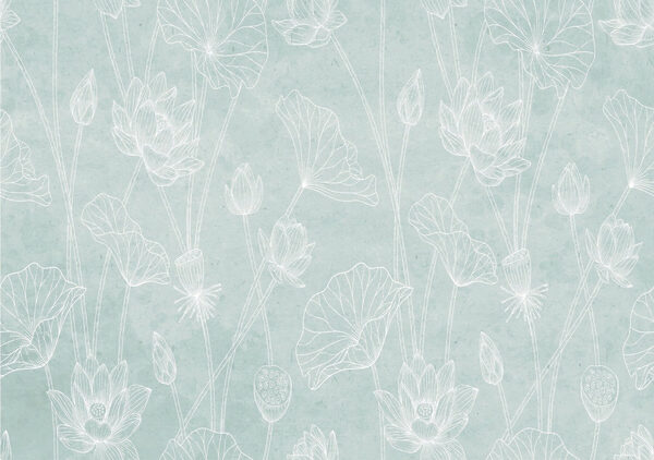 Pattern of flowers on a blue background