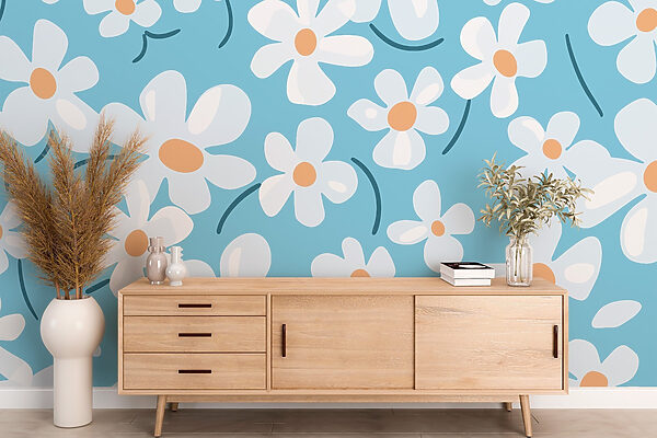 Muster aus weißen Blumen w02216pih583mr 600x400 - Muster aus weißen Blumen