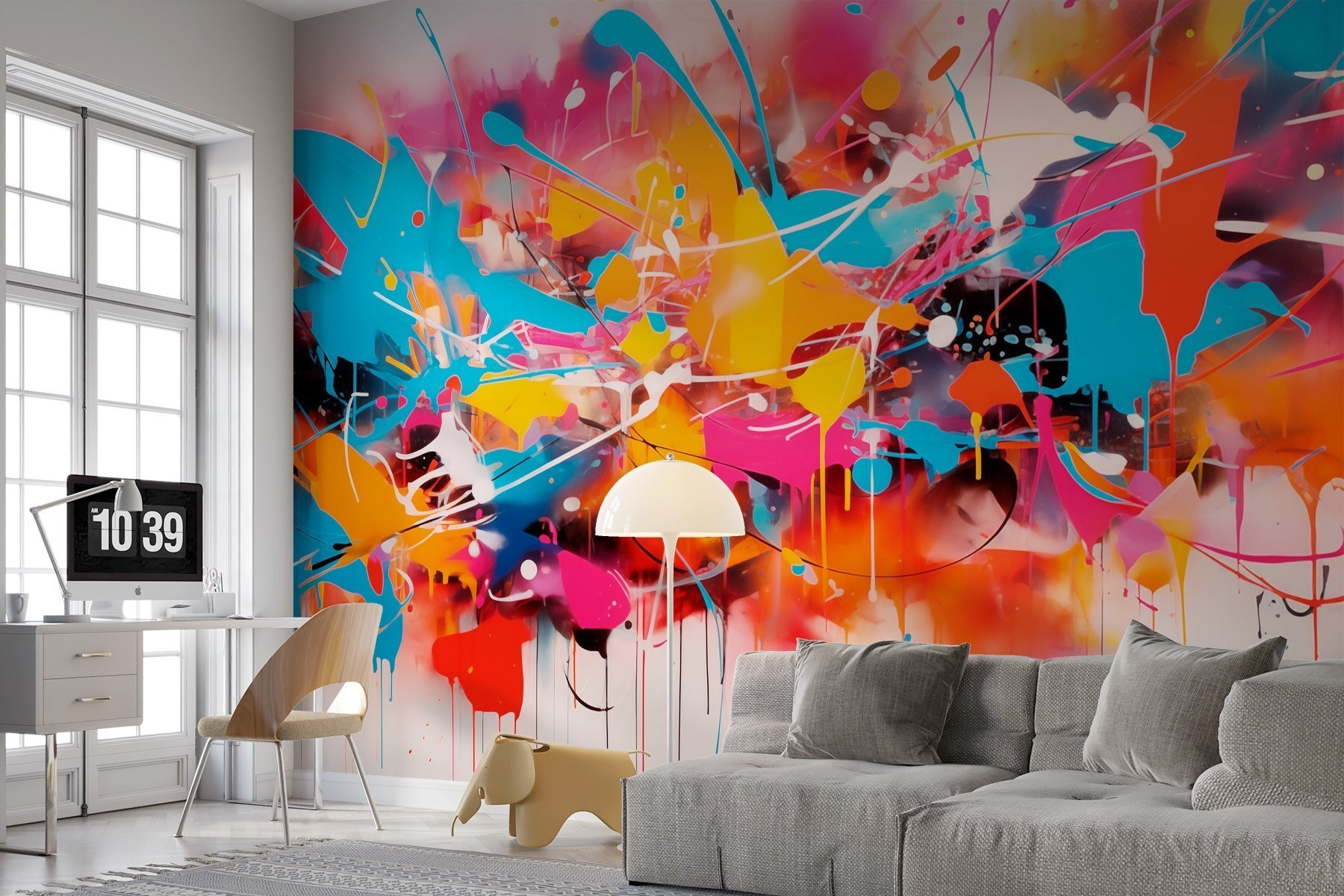Colorful splattered art