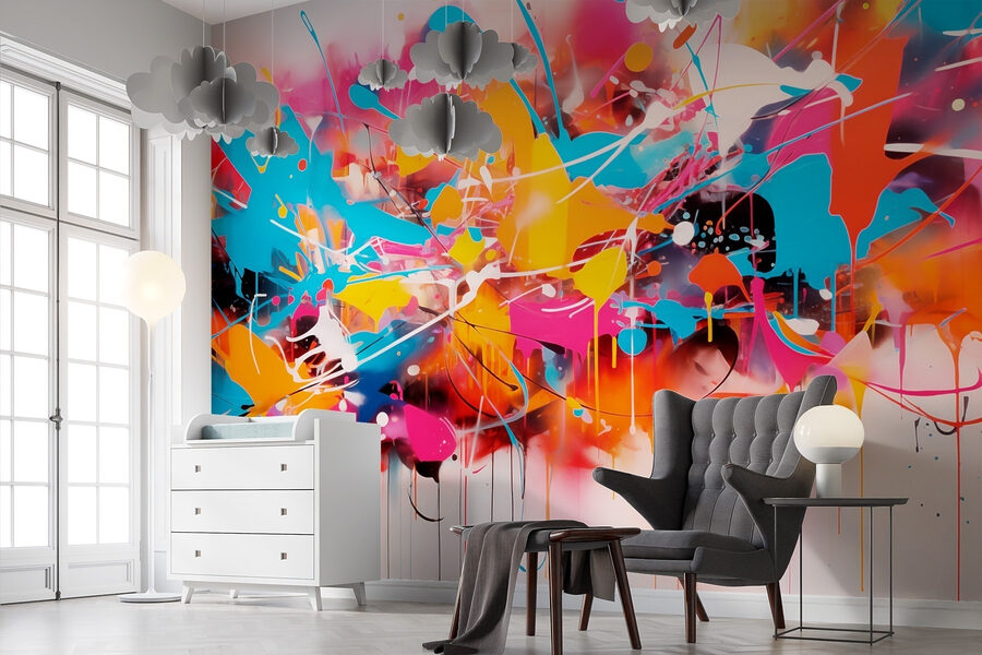 Bunte Kunstspritzer