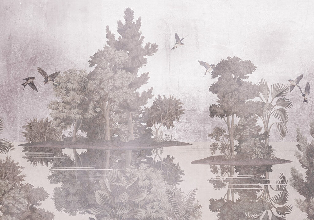 Birds flying over trees Birds flying over trees
