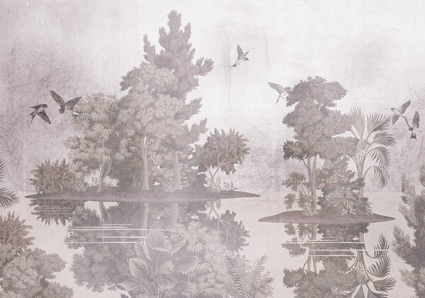Birds flying over trees Birds flying over trees
