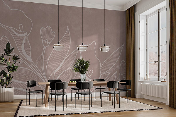 Zartes florales Liniendesign Zartes florales Liniendesign