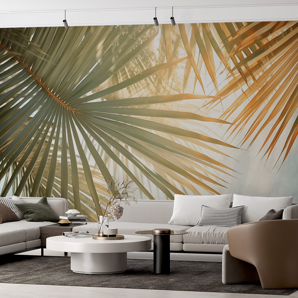 Serene palms under soft sunlight