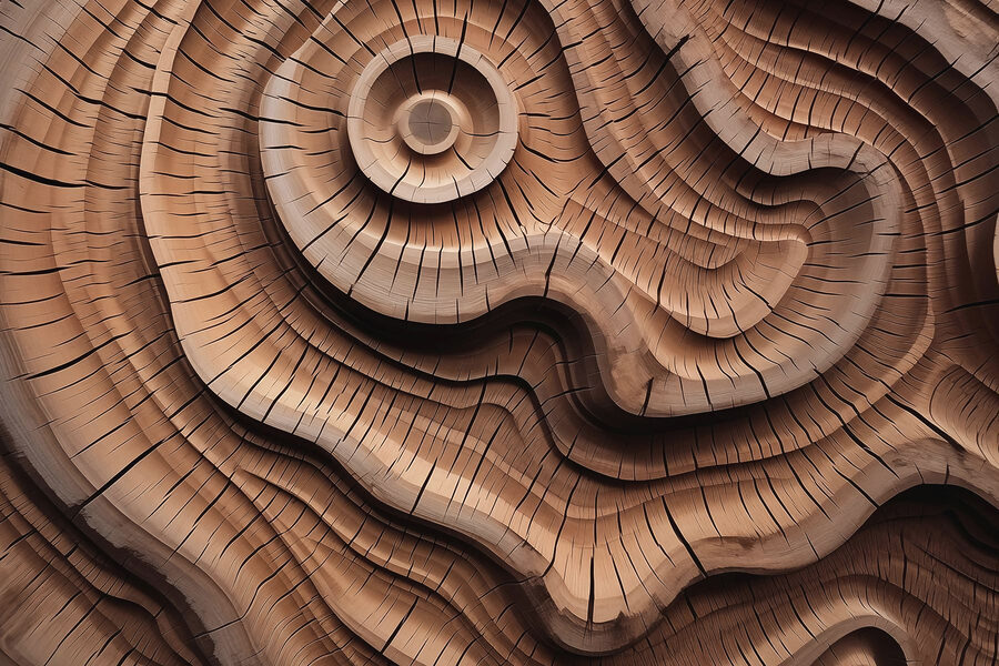 Fototapeten Holzschnitzerei mit spiralförmigem Muster – Bild 3